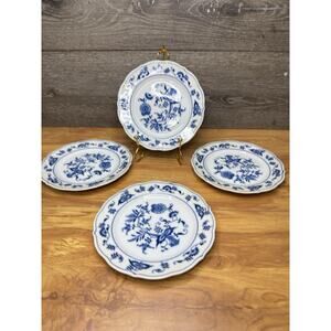 Vintage Blue Danube Japan Bread Plates 6-3/4”Blue Onion Design-set Of 4